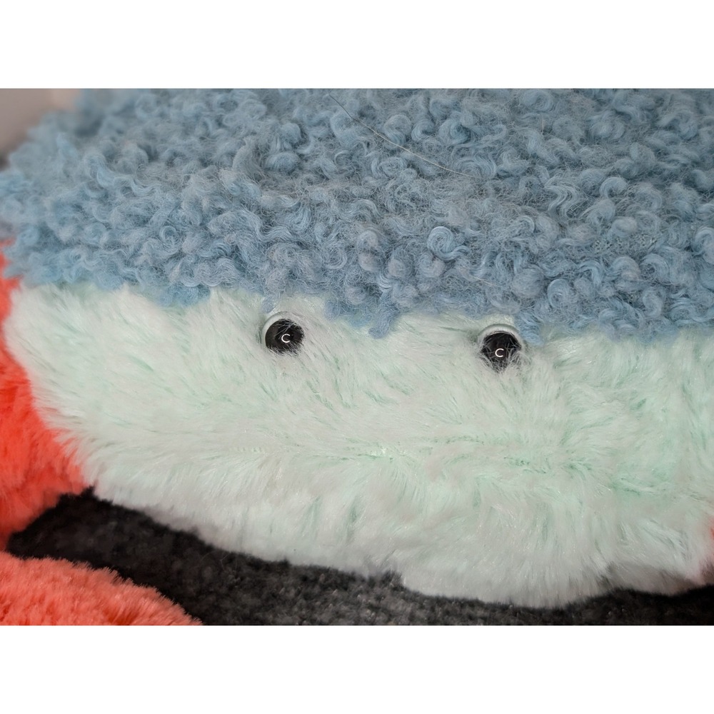 Manhattan Toy Co Sheldon Crab Coral Orange & Blue Plush Ocean Sea Kid Decor 11" - Picture 2 of 6